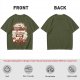 Olive t-shirt with 'I was not built for anything before coffee' print