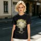 Olive Green T-Shirt With Glowing Tree Reflection Art
