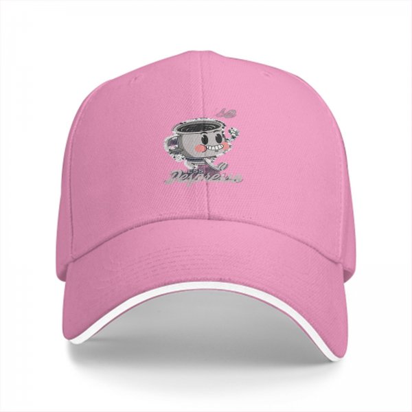 Black baseball cap with 'No Less Despresso' coffee cup graphic