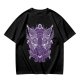 Olive T-Shirt with Celestial Cat Moth and Mystical Hands Print