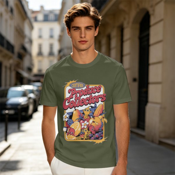Certified Produce Collectors Graphic T-Shirt with Fruit and Creatures