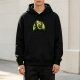 Black Hoodie With Cute Running Avocado Graphic Print