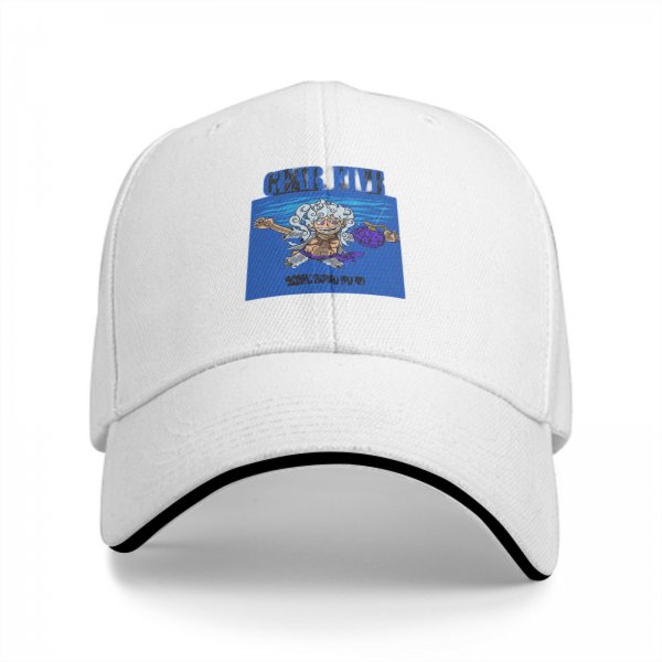 Black Baseball Cap with Gear Fifth Luffy Anime Print