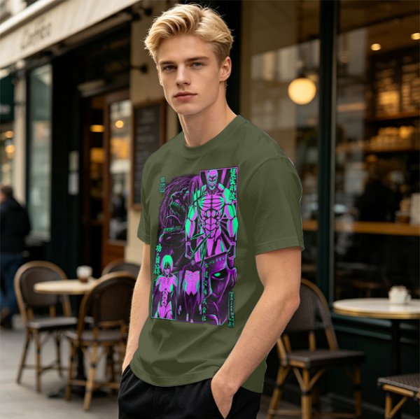 Attack on Titan Anime Villains Neon Graphic T-Shirt