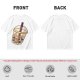 Olive T-Shirt With Halloween Themed Boba Tea Graphic