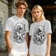 Oni Mask Samurai Floral Graphic Olive T-Shirt