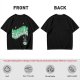 Olive green graphic t-shirt with 'Scandalacious' print and witch hat design