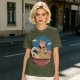 Cat Chef Eating Ramen in Great Wave Bowl T-Shirt