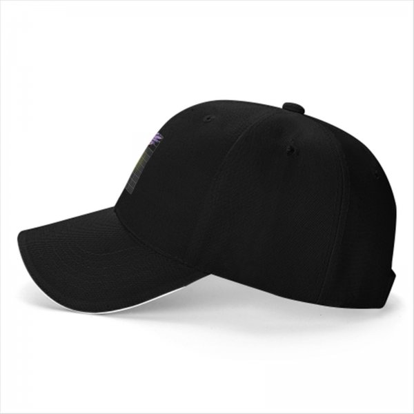 Black Baseball Cap with Robot Pony Mashup Graphic Print