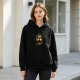 Black Hoodie With Spooky Forest Creature Silhouette Print