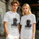 Olive t-shirt with black cat 'In My Defense I Was Under Catnip' print