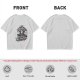 Olive green graphic t-shirt with horror ice cream themed print