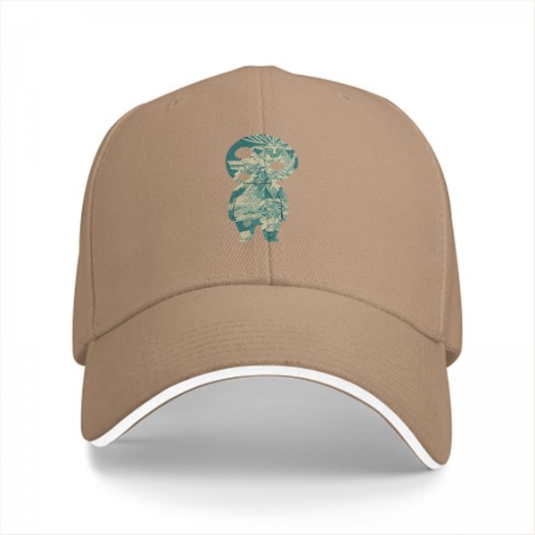 Black Baseball Cap With Kodama Forest Spirit Graphic Print