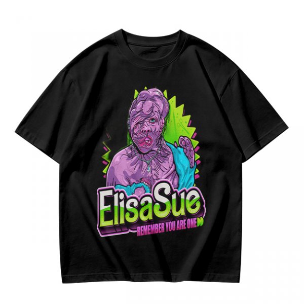 Olive Graphic T-Shirt With ElisaSue Artwork And Slogan