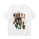 Olive t-shirt with Side Quest fantasy adventure graphic print