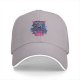 Black Baseball Cap With Neon Blue And Pink Dragon Graphic