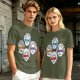Olive T-Shirt With Golden Girls Ninja Turtle Masks Graphic