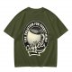Olive t-shirt with coffee themed 'the solution for everything' print
