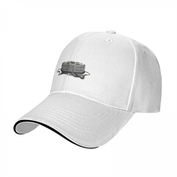 Black Baseball Cap With Melting Cake Graphic Design