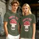Olive green graphic t-shirt with 'Pretty Fly' and cool mushroom print