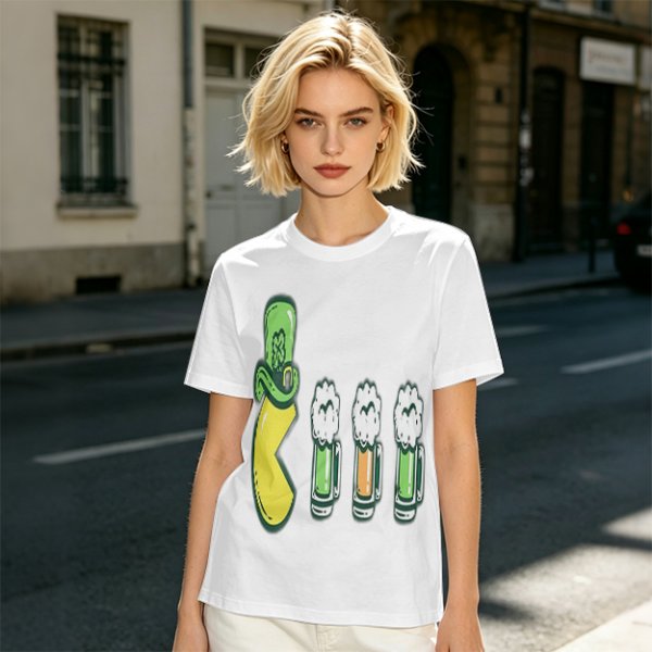 St. Patrick's Day Beer and Leprechaun Hat Graphic T-Shirt