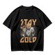 Olive Graphic T-Shirt with Stay Gold Rock Band Artwork