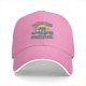 Black baseball cap with summer umbrella graphic and retro sun design