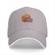 Black baseball cap with a cozy frog sitting in an armchair graphic