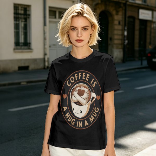 Coffee Is A Hug In A Mug Cute Graphic T-Shirt