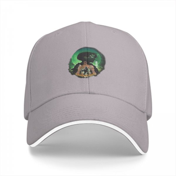 Black baseball cap with Attack on Titan anime graphic print