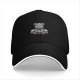 Black baseball cap with grumpy koala sitting on papers print