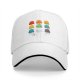 Black baseball cap with colorful emotional octopus graphic print