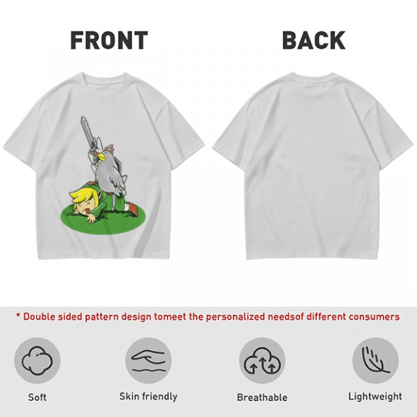 Legend of Zelda Cucco Defeats Link Graphic T-Shirt