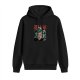 Black hoodie with zombie and Einstein braain graphic print