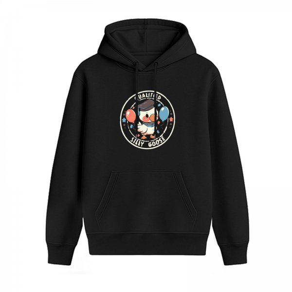 Qualified Silly Goose Graphic Black Hoodie