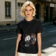 Olive T-Shirt with Retro Cartoon Coffee Cup Characters Graphic
