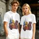 Olive T-Shirt With Cartoon Robot And Winged Vehicle Graphic