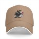 Black Baseball Cap With Cosmic Penguin Holding Ice Cream Print