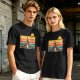 Olive T-Shirt With Retro Sunset Fantasy Castle Graphic