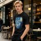 Olive T-Shirt with Starry Night Art Print