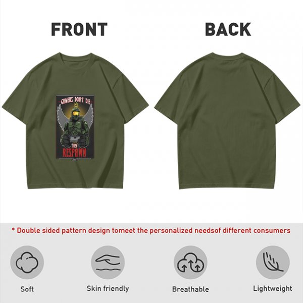 Gamers Don't Die They Respawn Graphic T-Shirt