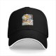 Black baseball cap with sleeping dreamer graphic print