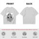 Olive green graphic t-shirt with bedridden cartoon girl and 'DAILY' text