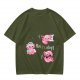 Olive T-Shirt With Cute Axolotl Relaxalotl Graphic Print