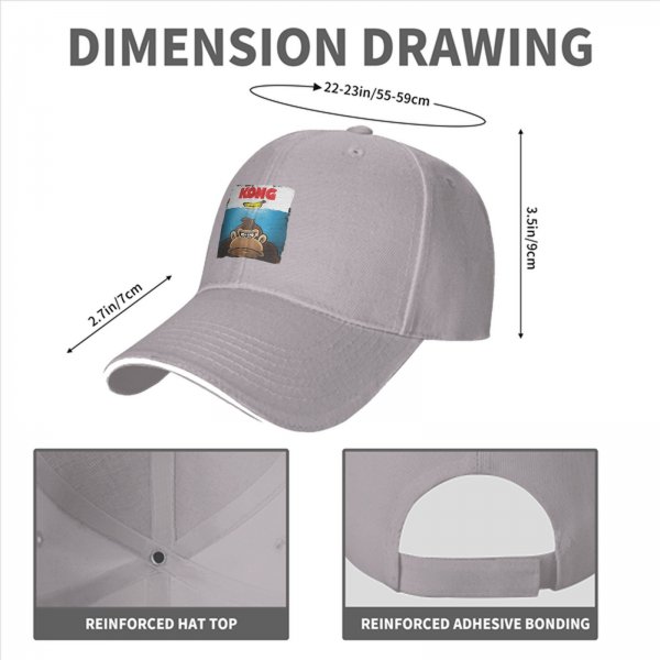Black baseball cap with Kong and banana graphic print