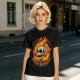 Olive T-Shirt With Roast In Peace Flaming Skull Graphic