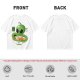 Olive Green T-Shirt With Cute Alien Eating Ramen Graphic