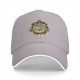 Black baseball cap with vegetable soup themed graphic print