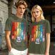 Dungeons and Dragons Polyhedral Dice Rainbow Graphic T-Shirt