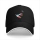 Black Baseball Cap With Falling Red White Blue Popsicle Art